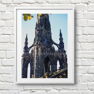 de photo d'Édimbourg de Scott Monument | Impression d'art de paysage urbain d'Édimbourg | postale d'Édimbourg | Art écossais | Impression photo de voyage