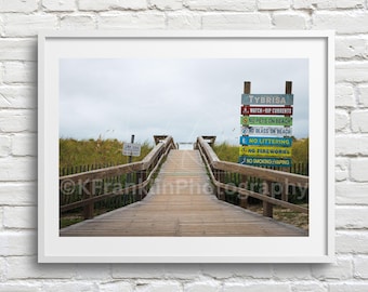 Impresión fotográfica de la isla Tybee: Paseo marítimo de la playa de Tybrisa, decoración costera, Savannah, Georgia