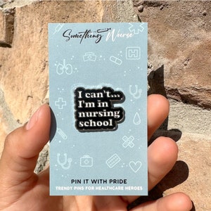 Nursing School Enamel Pin: Funny RN Student Gift