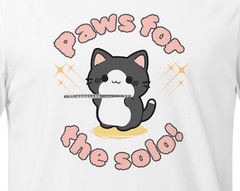 Flute Cat - Paws for the Solo! Woodwind tee shirt