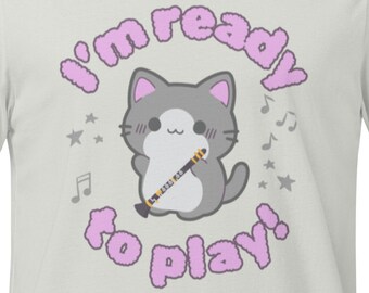 Clarinet Cat - Ready to play! Tee shirt for woodwinds