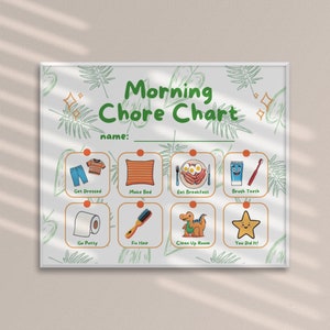 Kids Chore Chart Printable Morning Chore Chart Childrens Chore