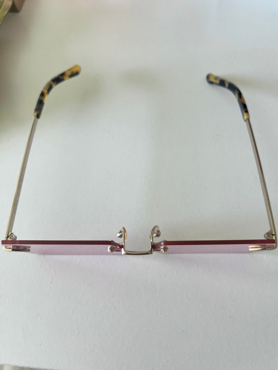 Karen Walker the Bird Pink Rimless Oversized Sunglasses - Etsy display picture 1