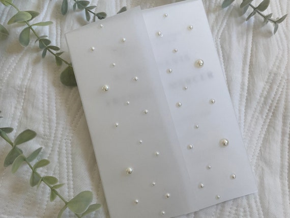 Pre-folded Vellum Jacket 5x7 4x6 A6 A5 PearlVellum Wrap Hand Folding Vellum Jacket pearl Vellum Jacket translucent invitation jacket classy