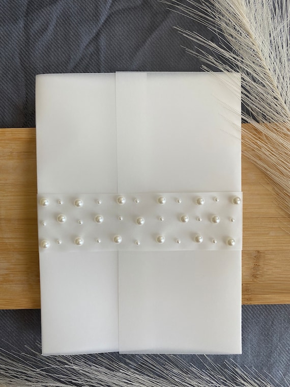 Belly Band Invitation Vellum Belly Band For 5x7 Wedding