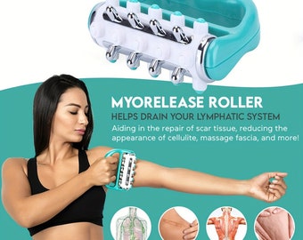 Myorelease Roller Massager, Cellulite Body Roller Fascia Massager, Body Massager, Blood Circulation Massager, Pain Relief Massage + Gift