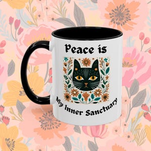 Tazza Mantra con simpatico regalo per amanti dei gatti, tazza Yoga Mantra, papà gatto, mamma gatto, caffè, tazza divertente per gatti, tazza da caffè per gatti, tazza per gatti, tazza da tè