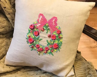 Cross stitch pillow cover