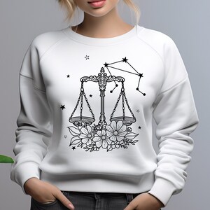 Libra floral sweater Libra sweatshirt for women zodiac tshirt for women birthday gift for Libra zodiac sign gift horoscope Libra gifts 5XL