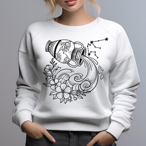 Wassermann Tierkreis Pullover Wassermann Sternzeichen Sweatshirt Sternzeichen Tshirt für Frauen Geburtstagsgeschenk Horoskop Pullover Wassermann Sternzeichen Geschenk 5XL