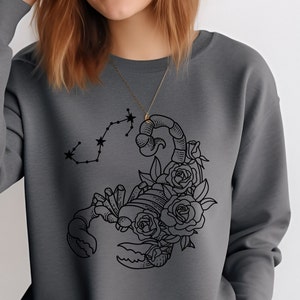Scorpio floral sweater Scorpio sweatshirt for women zodiac tshirt birthday gift for Scorpio zodiac sign gift horoscope Scorpio gifts 5XL