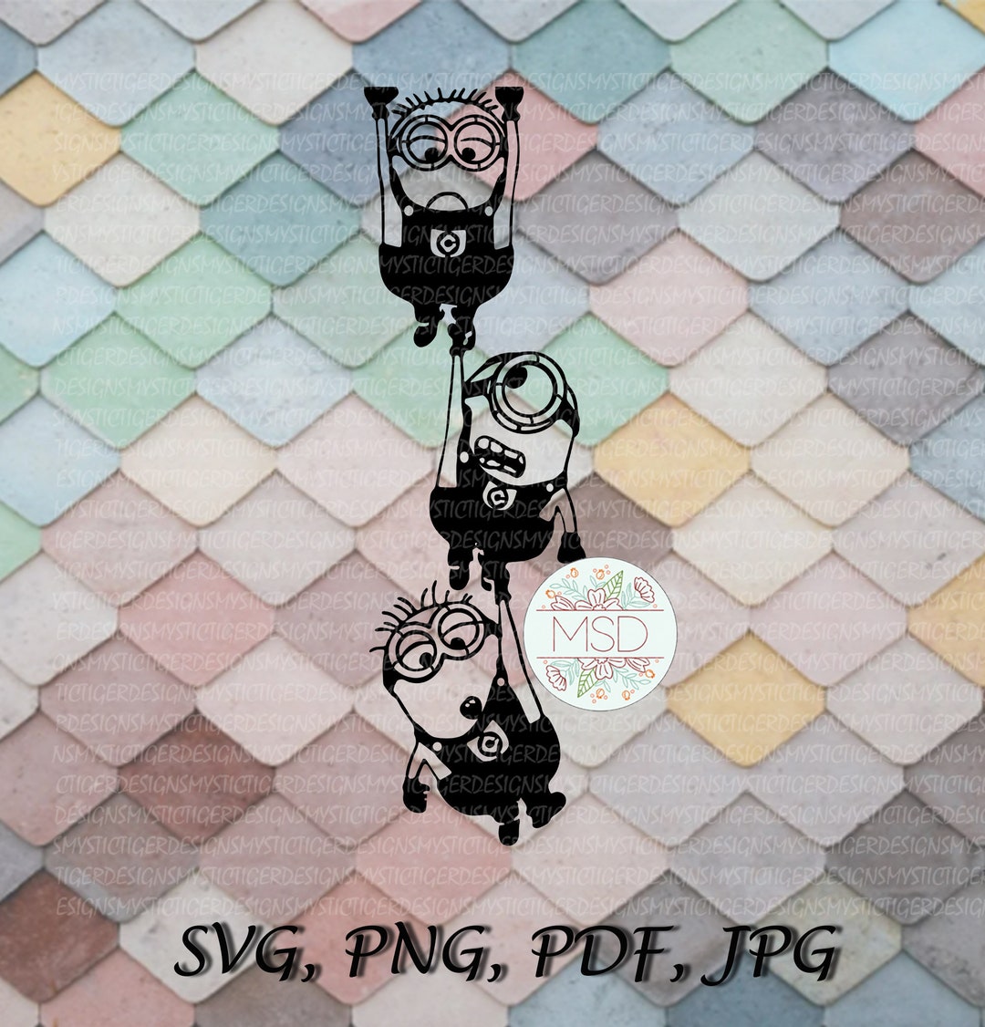 Hanging Minions SVG Digital Cut File High-quality 300dpi SVG, PNG, Jpg ...