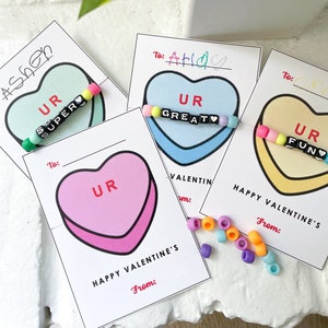 DRUCKBARE Valentinstagskarten - Conversational Heart Friendship Bracelets