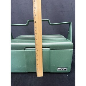 1989 Stanley Aladdin Cooler Green Insulated Divided Lunch Box No Thermos USA image 14