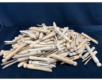 Vintage Wood Clothespins (152) - 3 3/4" Crafting Cottage Core