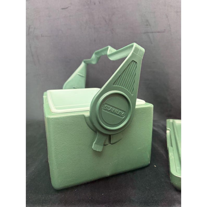 1989 Stanley Aladdin Cooler Green Insulated Divided Lunch Box No Thermos USA image 8