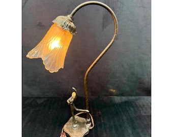 Vintage Dav Art NY Art Deco Hersch Table Desk Lamp Dancer Ballerina Fairy Lamp