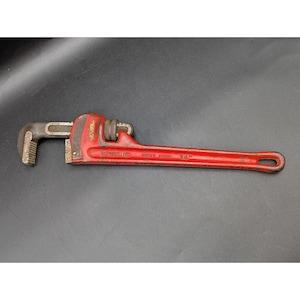 Vtg Red RIDGID 14" Pipe Wrench Heavy Duty Elyria, Ohio USA Rigid Ridge Tool Co. image 1