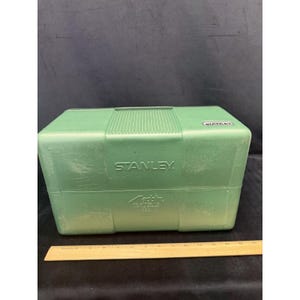 1989 Stanley Aladdin Cooler Green Insulated Divided Lunch Box No Thermos USA image 13