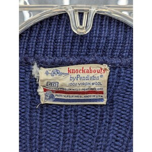 Knockabouts by Pendleton Blue Virgin Wool Cardigan Sweater Granny Mail Lady 40 画像 4