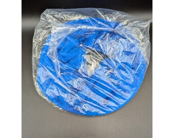 RARE Vintage Blue Mid Century Retro Fuzzy Soft Toilet Seat Cover NOS!