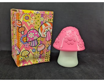 NEW VTG Psychedelic 60's 70's Avon Pink Mushroom Candle Garden Spice Fragrance