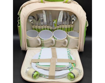 NEW! Promotional IBM Tech Advertising Picnic Basket Cooler Bag Service for 4