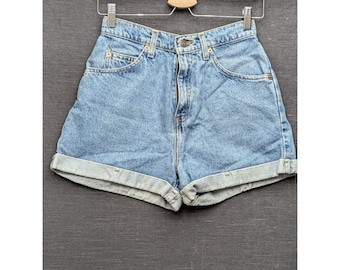 Levis 954 Vintage 90s Orange Tab High Waisted Denim Shorts Blue 100% Cotton 7