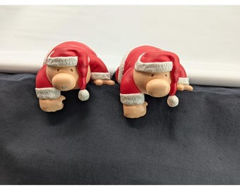 VTG Rare 1999 Pair 2 Ziggy and Friends Enesco Santa Christmas Stocking Holders