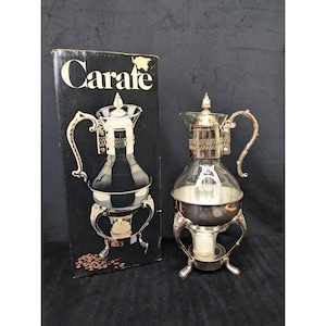 Vtg Carafe Leonard Silver Plated 10 C Warmer Box Coffee Pot Kitchenware NOS 1978