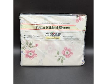 Vintage NIP Montgomery Ward At Home with Country Charm Twin Fitted Sheet Berries