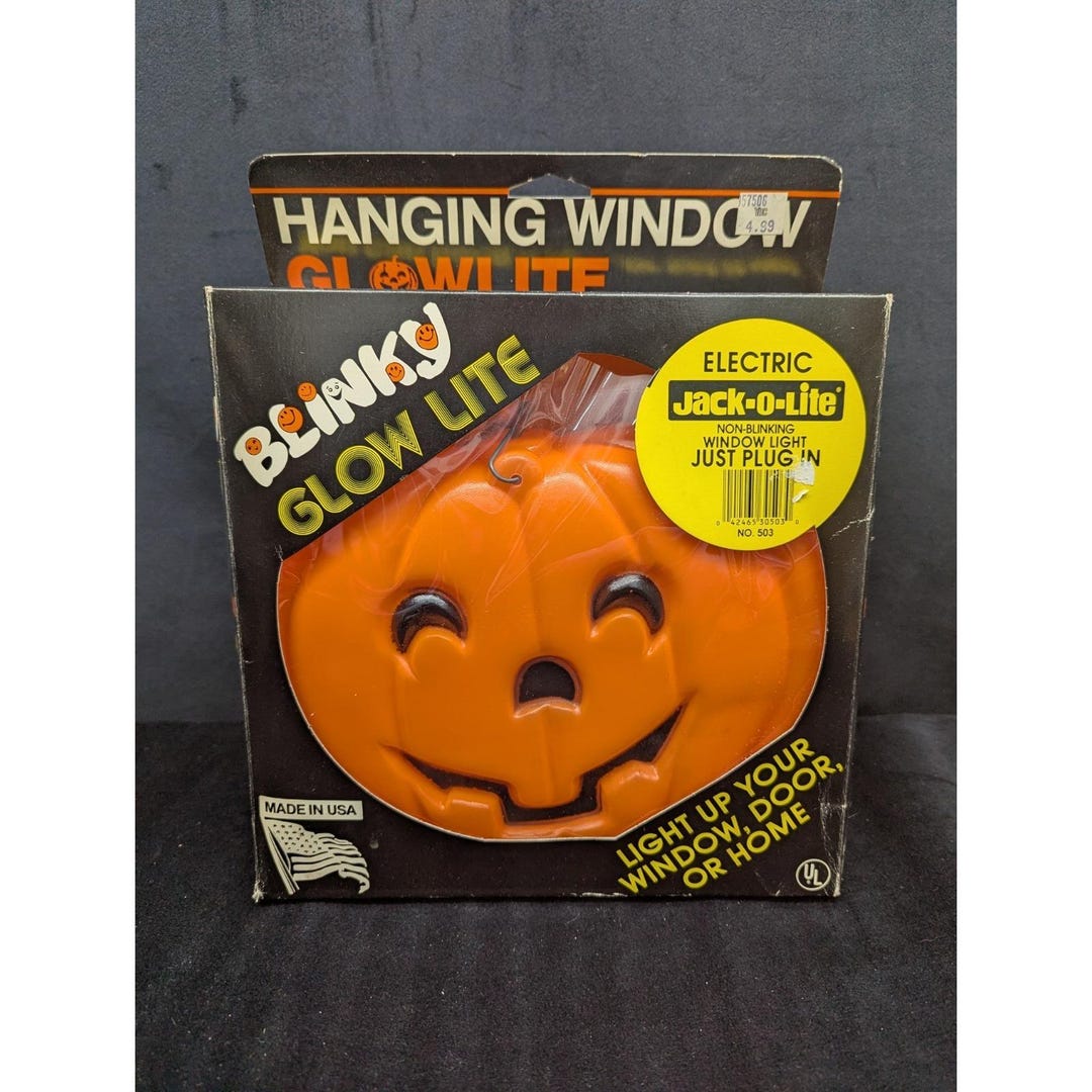 Vintage Blinky Glowlite Pumpkin Jack O Lantern Blow Mold 1993 Non ...