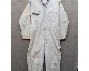 Vintage Sears Roebuck Nation-alls Union Blue Work Coveralls Mens