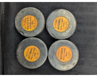 VTG Lot of 4 Viceroy Official National Hockey League NHL Puck  Made In Canada