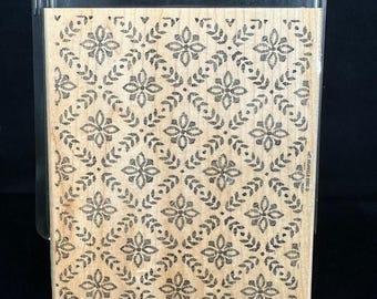 Stampin' Up! HAND-STITCHED Wood Mounted Rubber Stamp 2003 Vintage Background