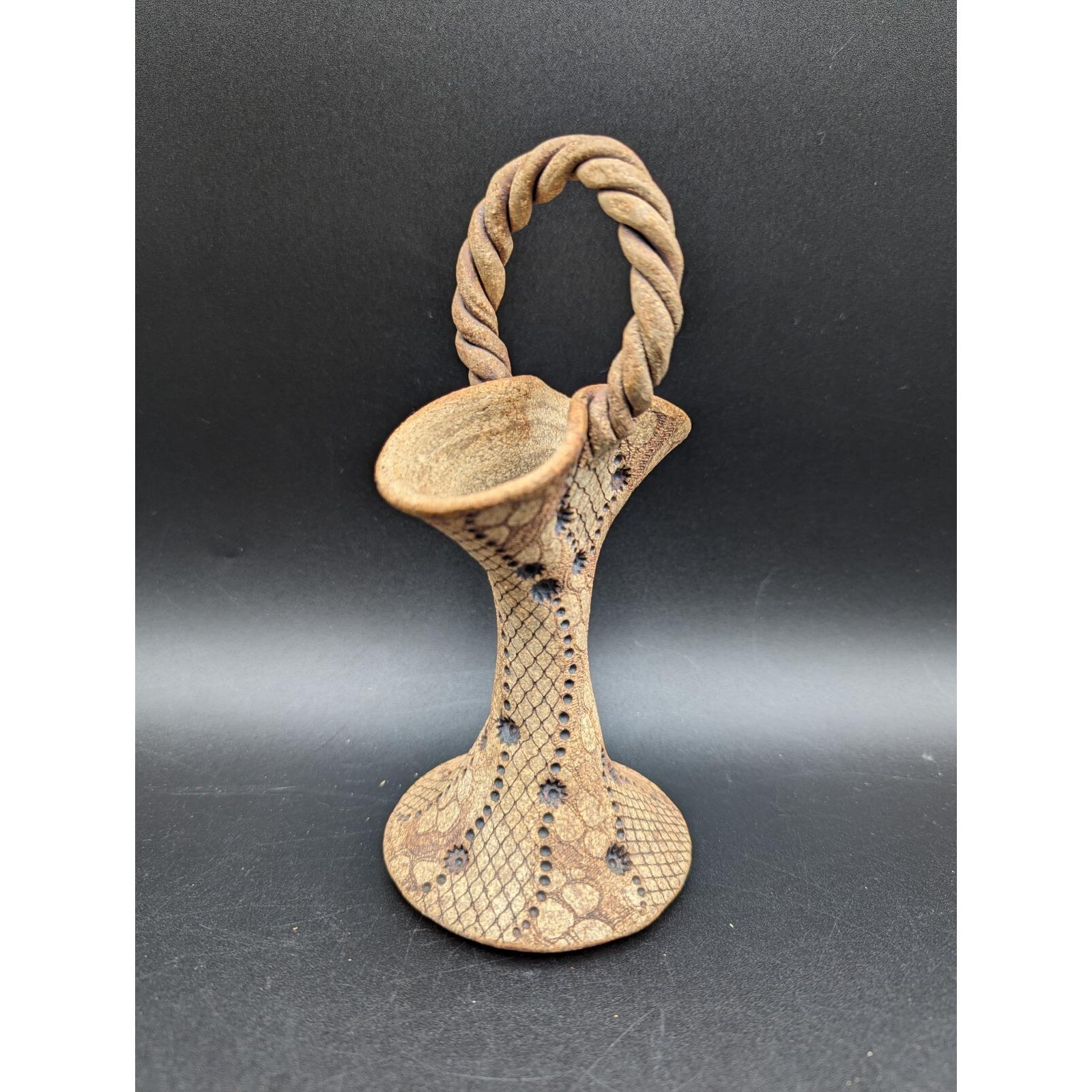 Signed VTG Don McWhorter Stoneware Studio Art Pottery Rattlesnake Pattern Vase