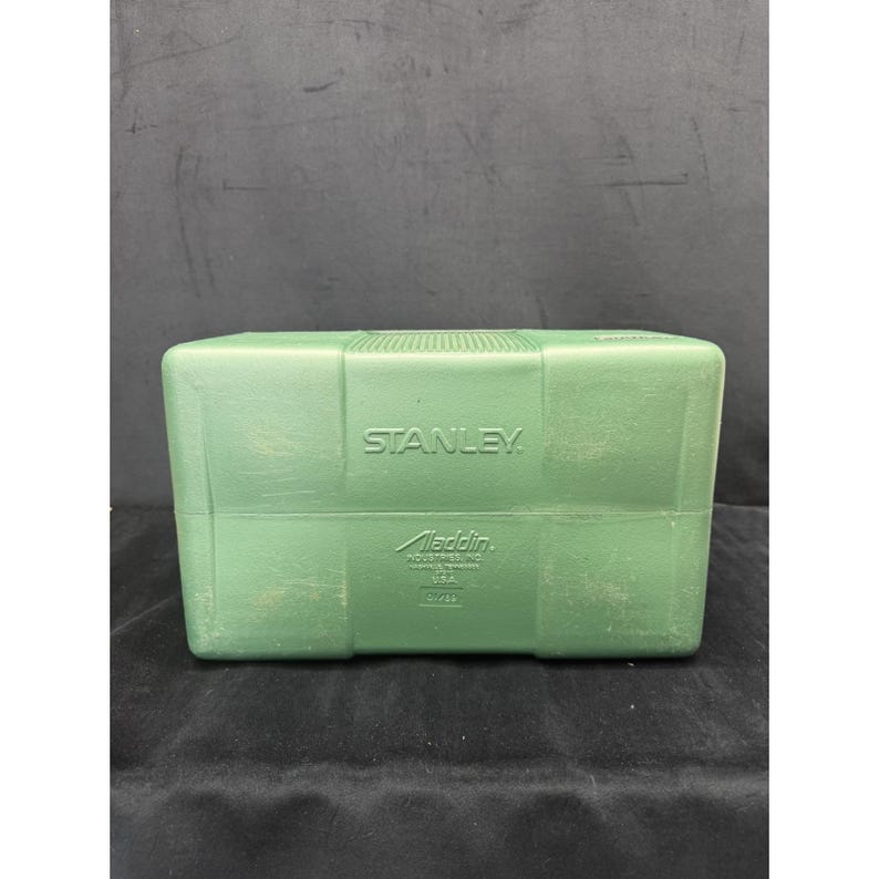 1989 Stanley Aladdin Cooler Green Insulated Divided Lunch Box No Thermos USA image 9