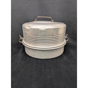 Vtg Aluminum Regal Ware Stacking Combination Pie & Cake Carrier / Holder USA