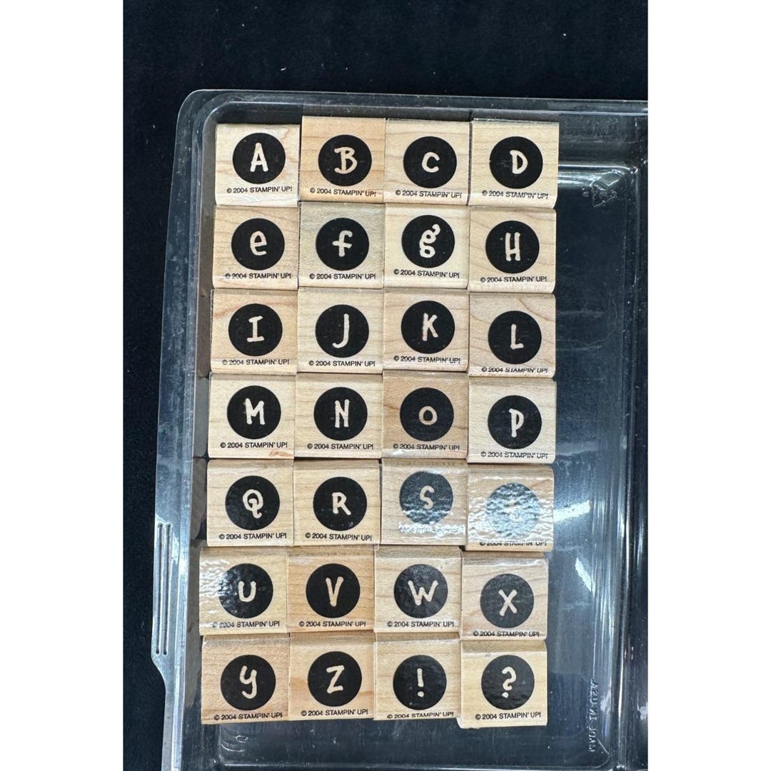 Stampin' Up! ALPHADOTS Alphabet Wood Mounted Rubber Stamp 2004 VTG 28 ...