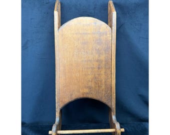 Vtg Handmade Solid Wood Sled Decor Rustic Old Wooden Sleigh Primitive 30 X 14.5