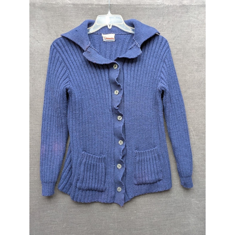 Knockabouts by Pendleton Blue Virgin Wool Cardigan Sweater Granny Mail Lady 40 画像 1