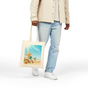 Beach theme cotton Canvas Tote Bag