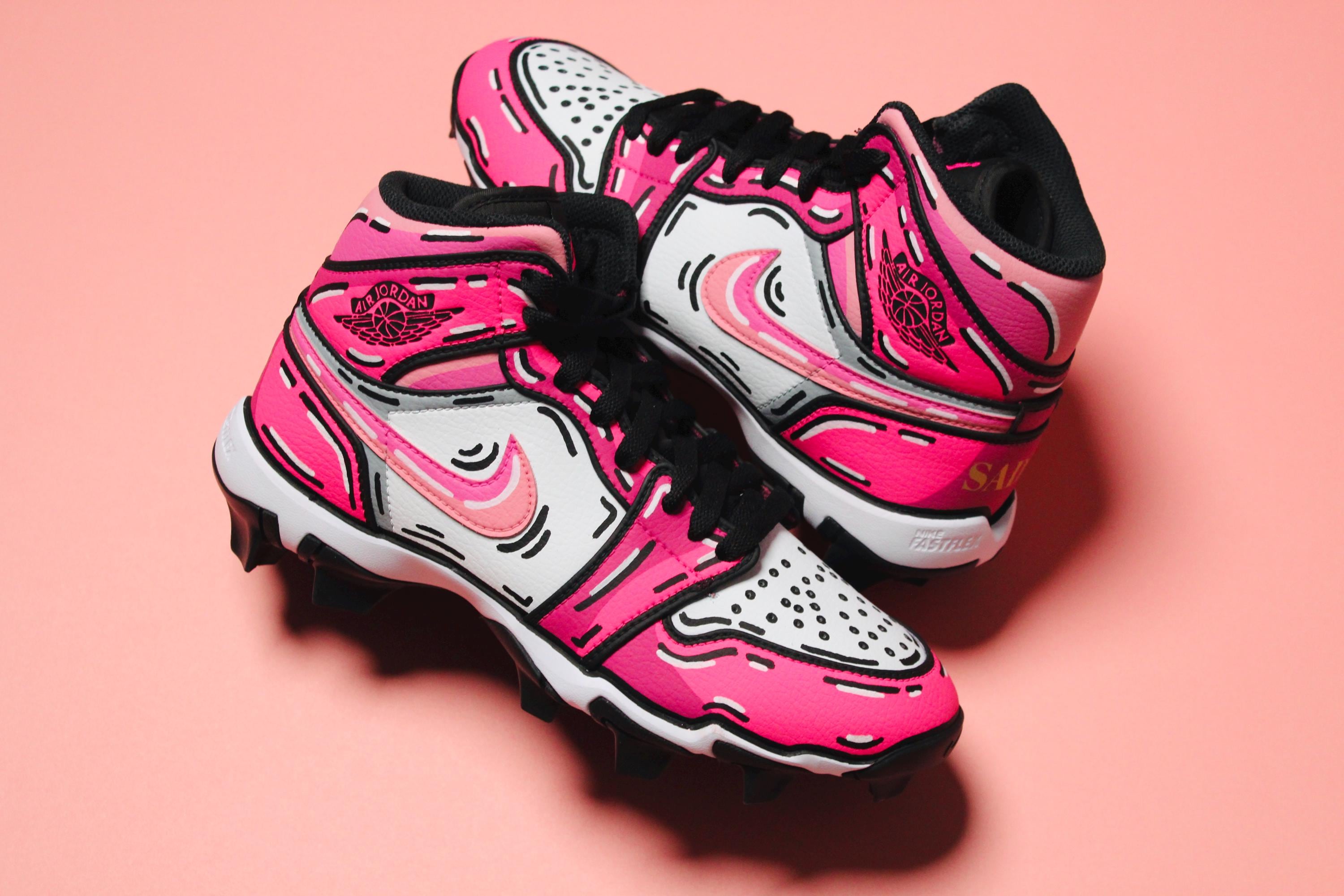 hot pink and grey jordans