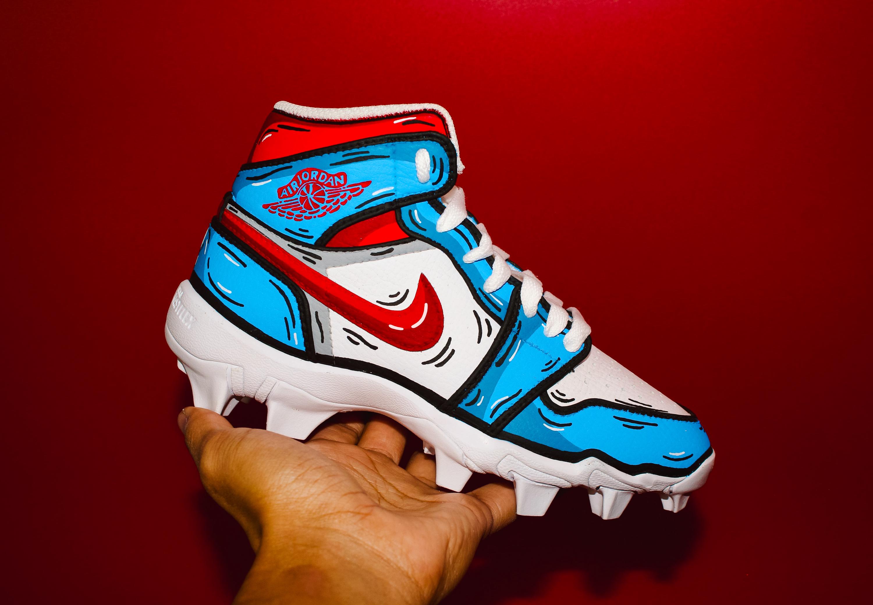 Kids Cartoon Jordan 1 Cleats 