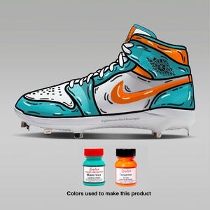 Pick Your Colors - Custom Cartoon Style Jordan 1 Retro Metal High Baseball/Softball Cleats