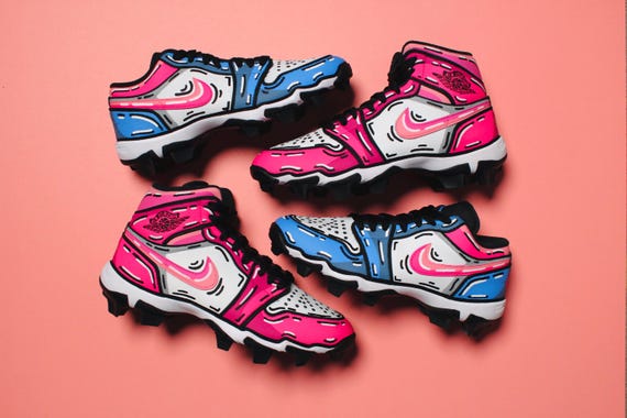 Create Your Own - Kids Cartoon Jordan 1 Cleats - Etsy