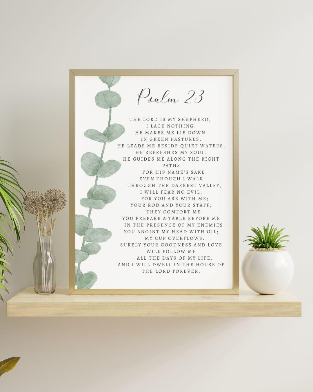 Psalm 23 Bible Verse Wall Art Bible Quote Scripture Wall Art Decor ...
