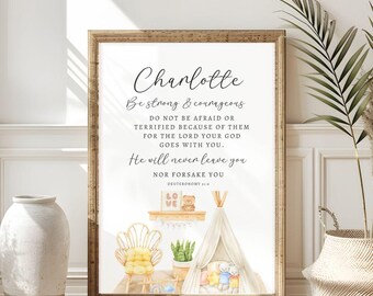 Nursery Wall Art, Christian Nursery Decor, Kids Bible Verse Wall Art, Baby Boy Nursery, Christian Gift, Baby Girl Nursery, Personalized Gift