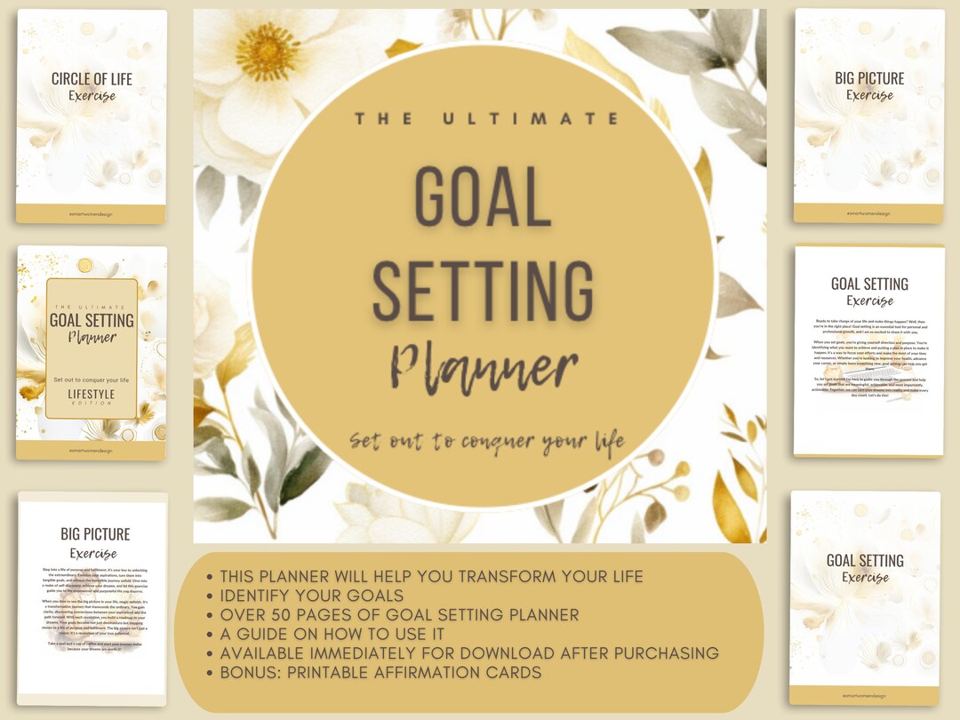 Goal Setting Planner Lifestyle Planner New Year Planner 2024 Digital ...