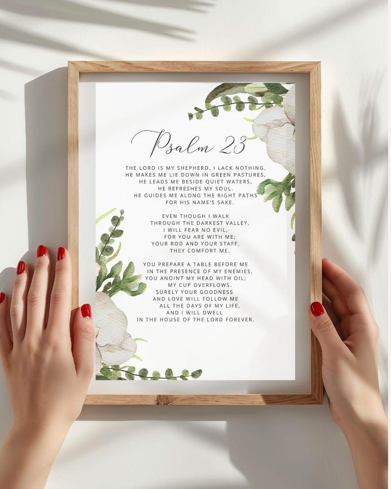 Psalm 23 Bible Verse Wall Art Bible Quote Scripture Wall Art Decor ...